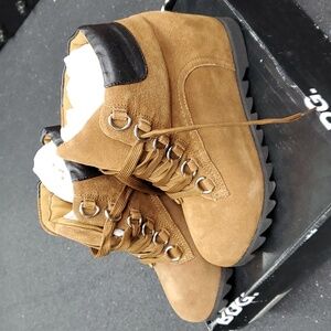 LAST CHANCE! BDG Hidden Wedge Brown Suede Lace-up Booties